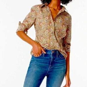 J.Crew Slim Perfect Shirt In Liberty Lee Manor Paisley size 8